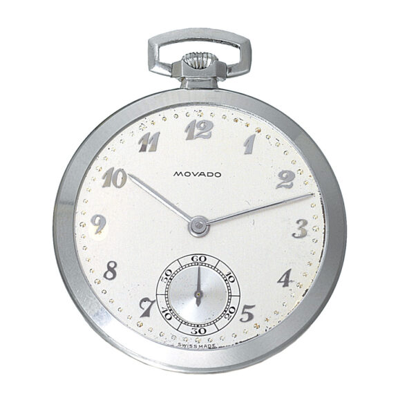 Elegant Swiss platinum open faced pocket watch Circa 1935