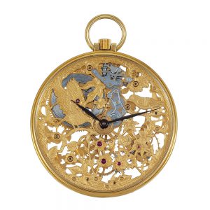 Swiss 18k yellow gold skeletonized dress watch Circa 1988