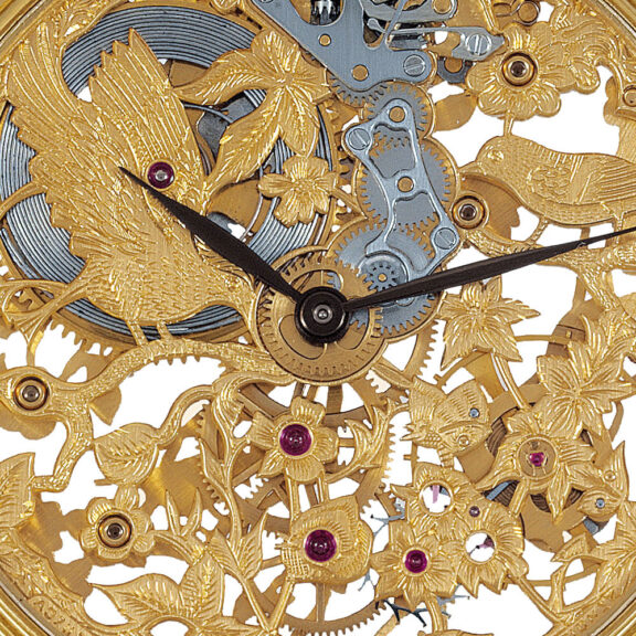 Swiss 18k yellow gold skeletonized dress watch Circa 1988 Swiss 18k yellow gold skeletonized dress watch Circa 1988