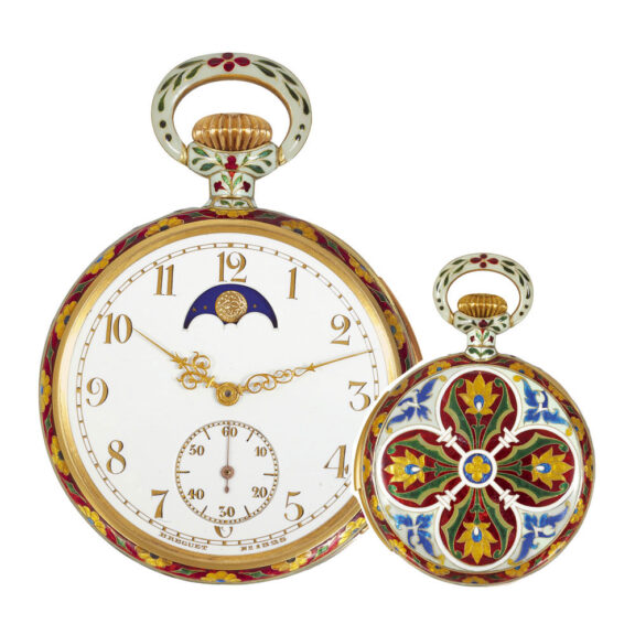 French gold, cloisonné enamel astronomic watch Circa 1892
