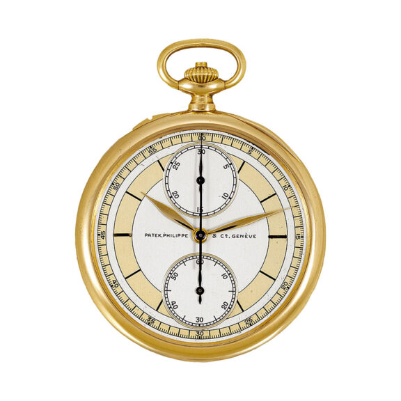 Elegant Swiss gold dress watch with chronograph Circa 1905