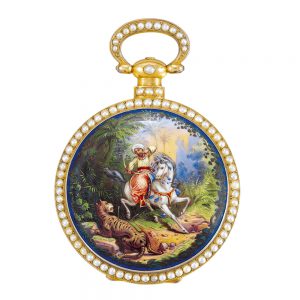 Swiss silver gilt duplex watch for Chinese market Circa 1870