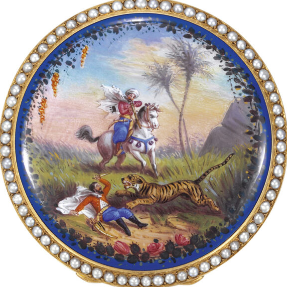 Swiss silver-gilt, enamel watch for Chinese market Circa 1870 Swiss silver-gilt, enamel watch for Chinese market Circa 1870