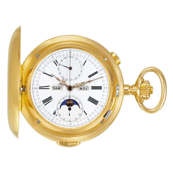 Swiss gold astronomical repeating chronograph Circa 1905