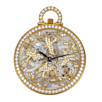 Swiss gold skeletonized watch with diamonds Circa 1988