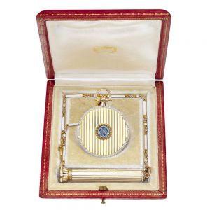 French 18k yellow gold keyless dress pocket watch Circa 1912
