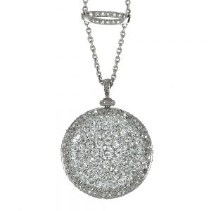 French platinum diamond-set lady's pendant watch Circa 1900