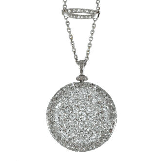 French platinum diamond-set lady's pendant watch Circa 1900