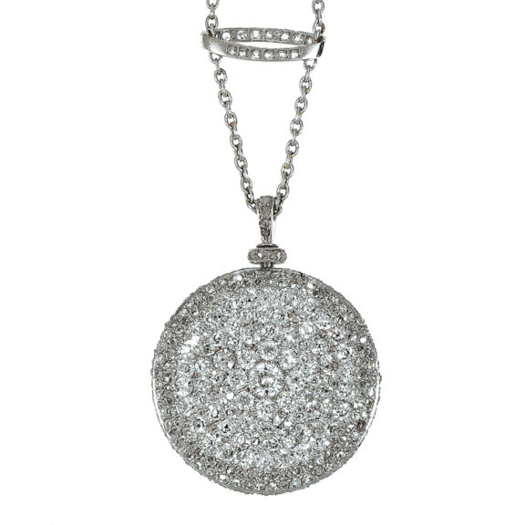 French platinum diamond-set lady's pendant watch Circa 1900