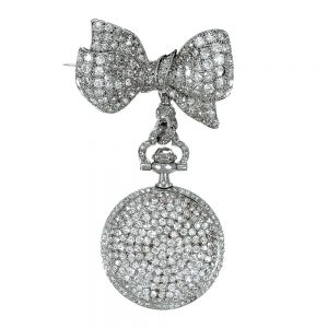 French platinum diamond-set lady's pendant watch Circa 1910