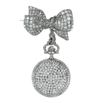 French platinum diamond-set lady's pendant watch Circa 1910