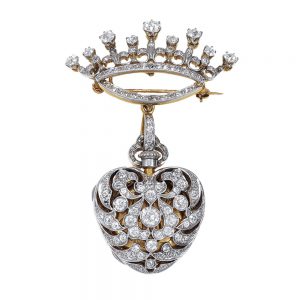 American gold diamond-set lady's pendant watch Circa 1890