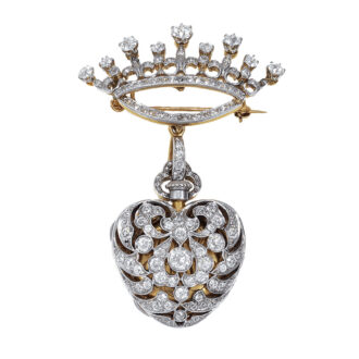 American gold diamond-set lady's pendant watch Circa 1890