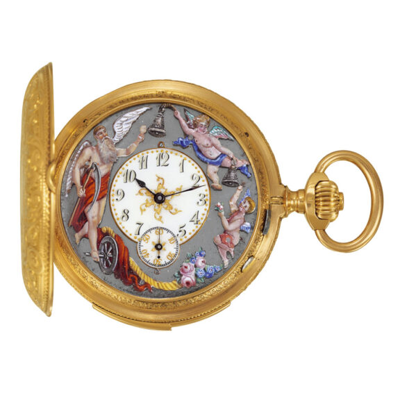 Swiss gold repeater made for the Hispanic market Circa 1890