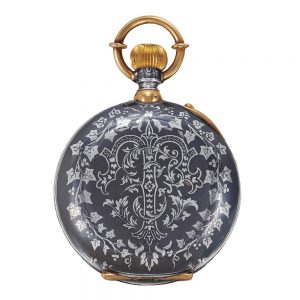 English gold, silver and niëllo pocket watch Circa 1900