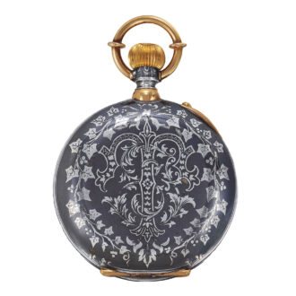 English gold, silver and niëllo pocket watch Circa 1900