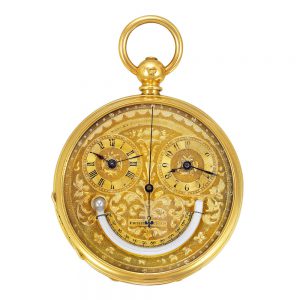 Unusual Swiss 14k gold pocket watch with special dial Circa 1860