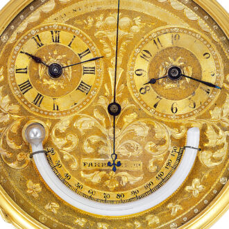 Unusual Swiss 14k gold pocket watch with special dial Circa 1860
