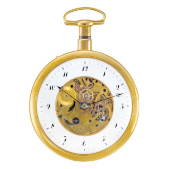 Swiss gold skeletonized quarter reapting pocket watch Circa 1815