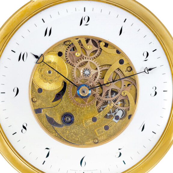 Swiss gold skeletonized quarter reapting pocket watch Circa 1815 Swiss gold skeletonized quarter reapting pocket watch Circa 1815
