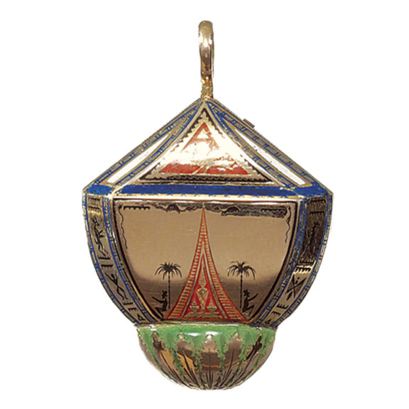 Swiss gold champlevé enamel lady's pendant watch Circa 1810 Swiss gold champlevé enamel lady's pendant watch Circa 1810