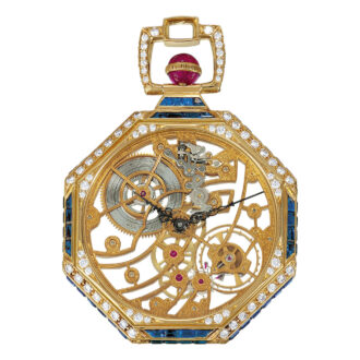 Swiss 18k gold octagonal skeletonized lady's watch Circa 1990
