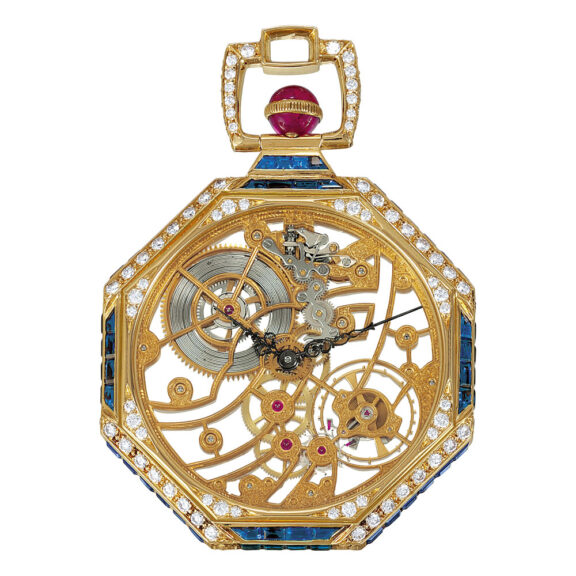 Swiss 18k gold octagonal skeletonized lady's watch Circa 1990