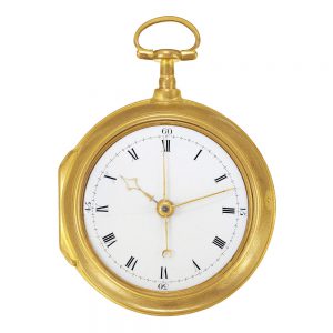 Important and historic English gilt metal pocket watch Circa 1774