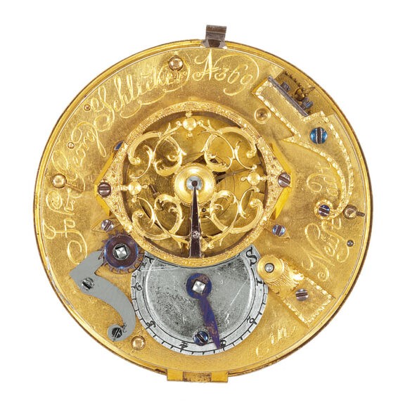 German 18k gold, enamel open faced pocket watch Circa 1780 German 18k gold, enamel open faced pocket watch Circa 1780