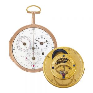 Unusual German gold astronomical cylinder watch Circa 1800