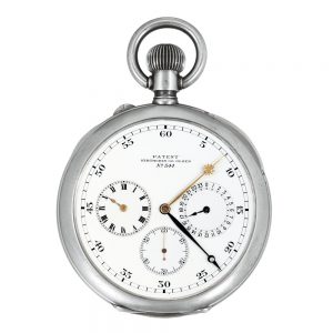 Swiss silver astronomical keyless lever deck watch Circa 1920