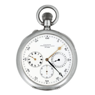 Swiss silver astronomical keyless lever deck watch Circa 1920