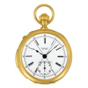 Swiss 18k gold repeater with split-seconds chronograph Circa 1892