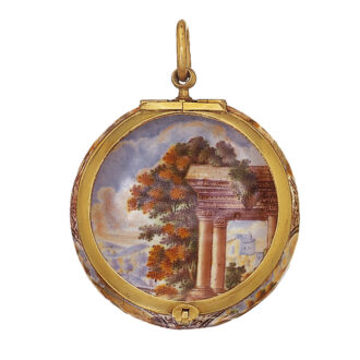 Swiss 21k gold and enamel verge pendant watch Circa 1670