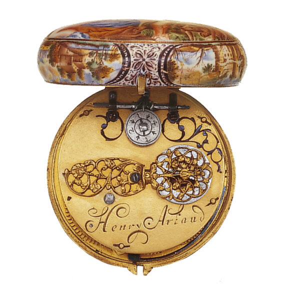 Swiss 21k gold and enamel verge pendant watch Circa 1670 Swiss 21k gold and enamel verge pendant watch Circa 1670