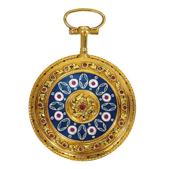 French 18K varicoloured gold lady's pendant watch Circa 1780