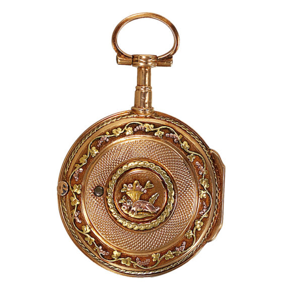 French 18K varicolour gold ladies' pendant watch Circa 1770