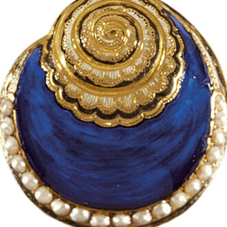 French 18k gold, enamel and pearls shell-form pendant watch Circa 1810