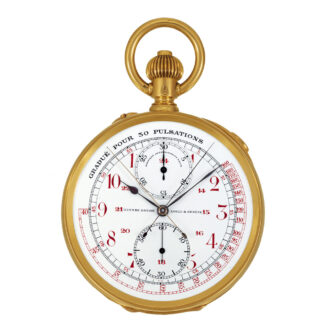 Swiss 18K gold split-seconds chronograph watch Circa 1905