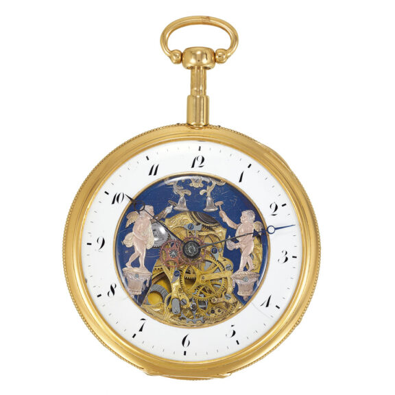 Swiss gold quarter repeater with automaton Jacks Circa 1820 Swiss gold quarter repeater with automaton Jacks Circa 1820