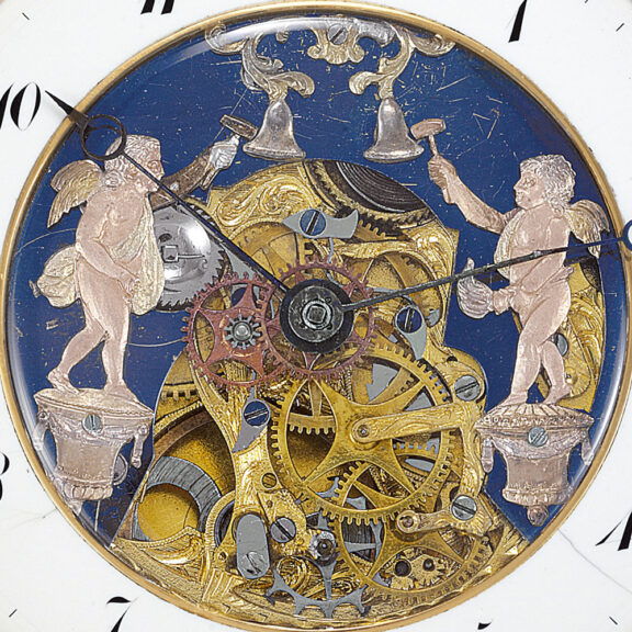 Swiss gold quarter repeater with automaton Jacks Circa 1820 Swiss gold quarter repeater with automaton Jacks Circa 1820