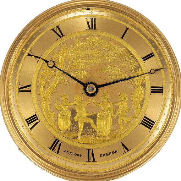 French 18k gold musical pocket watch with quarter repeating Circa 1820 French 18k gold musical pocket watch with quarter repeating Circa 1820