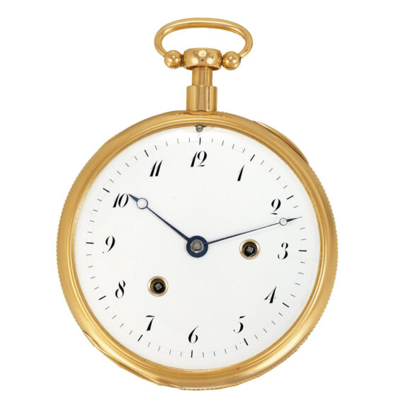 Unusual Swiss 18k gold petite/grande sonnerie clockwatch Circa 1820