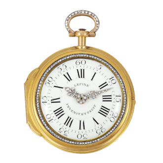 French 18K gold, enamel and diamond set verge watch Circa 1780