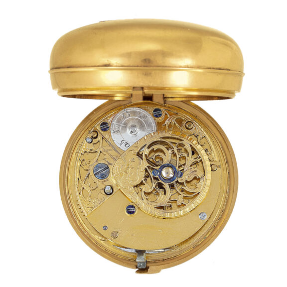 Heavy English 18k gold pair-cased verge pocket watch Circa 1785 Heavy English 18k gold pair-cased verge pocket watch Circa 1785