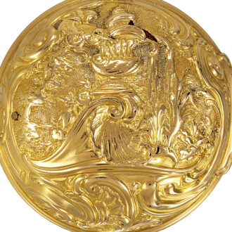 German 20k gold verge watch with repoussé decoration Circa 1750