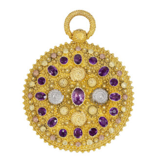Swiss 18K varicoloured gold decorated pocket watch Circa 1830