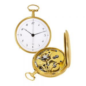 Swiss 18k gold musical pocket watch with quarter repeating Circa 1830
