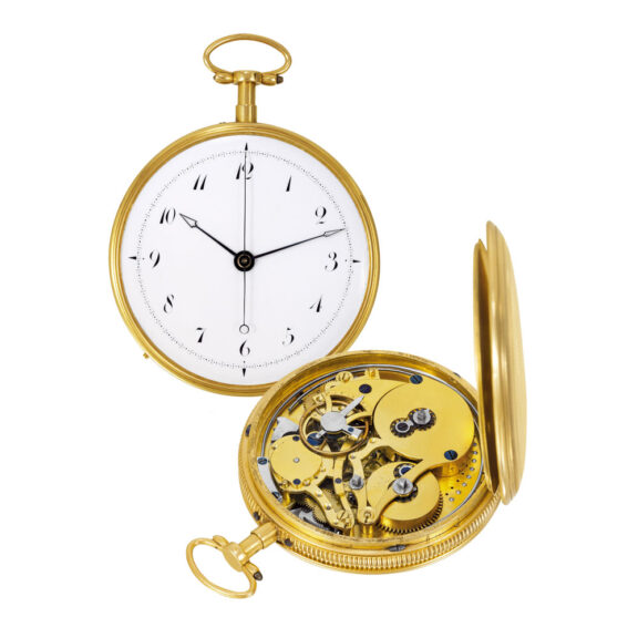Swiss 18k gold musical pocket watch with quarter repeating Circa 1830