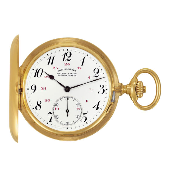 Swiss 18K yellow gold hunting cased pocket watch Circa 1919